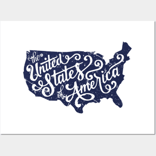 usa map proud independence day by United States of America Posters and Art